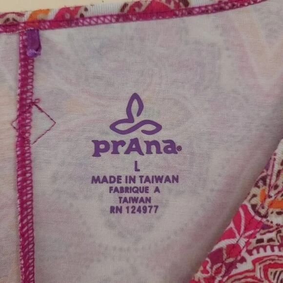 prAna Nadia Veeda Pink Orange Faux Wrap Dress Size Large - Picture 7 of 8